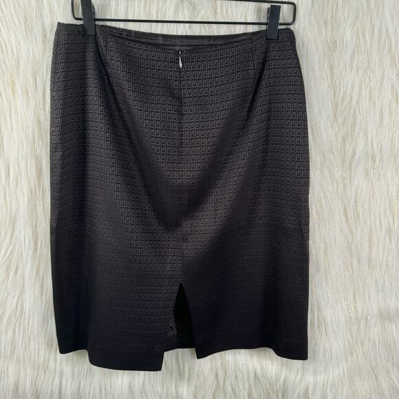 Tahari Womens Wallace Black Brown Blazer Pencil Skirt Set Geometric Print Sz 6 - Picture 9 of 11